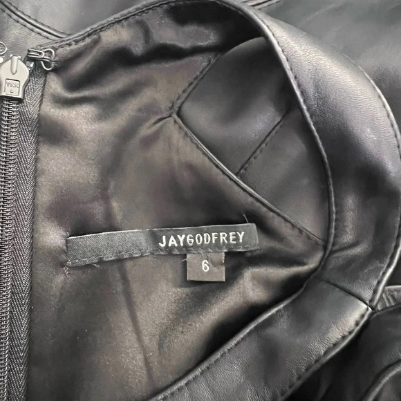 Jay Godfrey Stewart Vegan Leather Cutout Mini Dress Black Size 6‎ - Picture 10 of 11